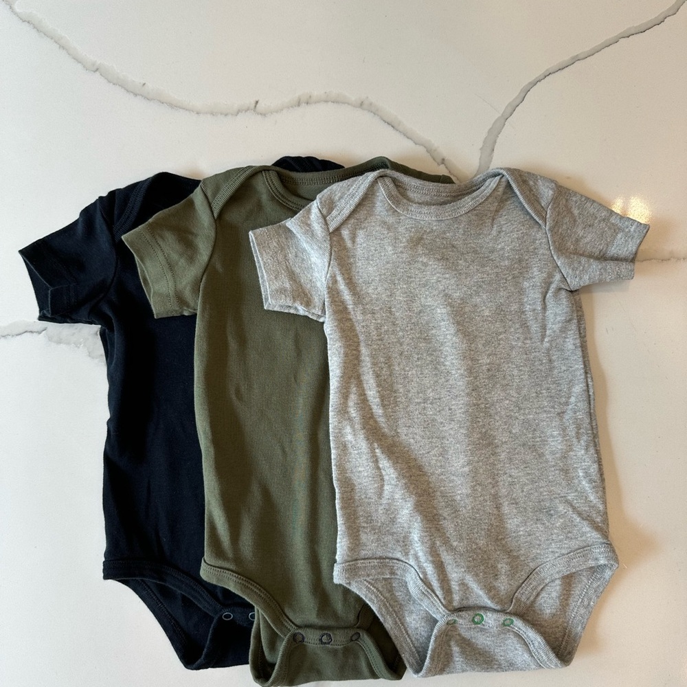 Primary Baby Onsie - Black, Olive, Gray 6-9m